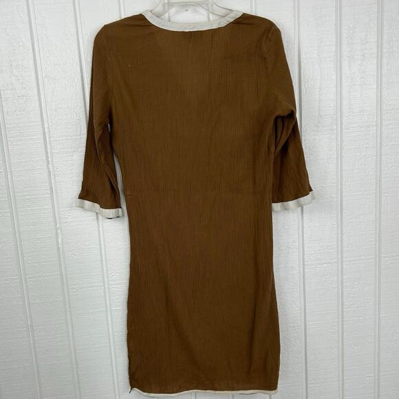 ATHLETA Women Swim Beach Pool Cover Up Dress Vacation Brown Boho Size Small - Picture 5 of 9